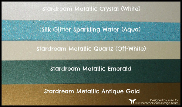 Silk GLITTER Sparkling Water Aqua 5x7 Discount Card stock - 25 pack