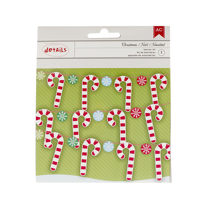 DIY Holiday Candy Cane Banner Kit
