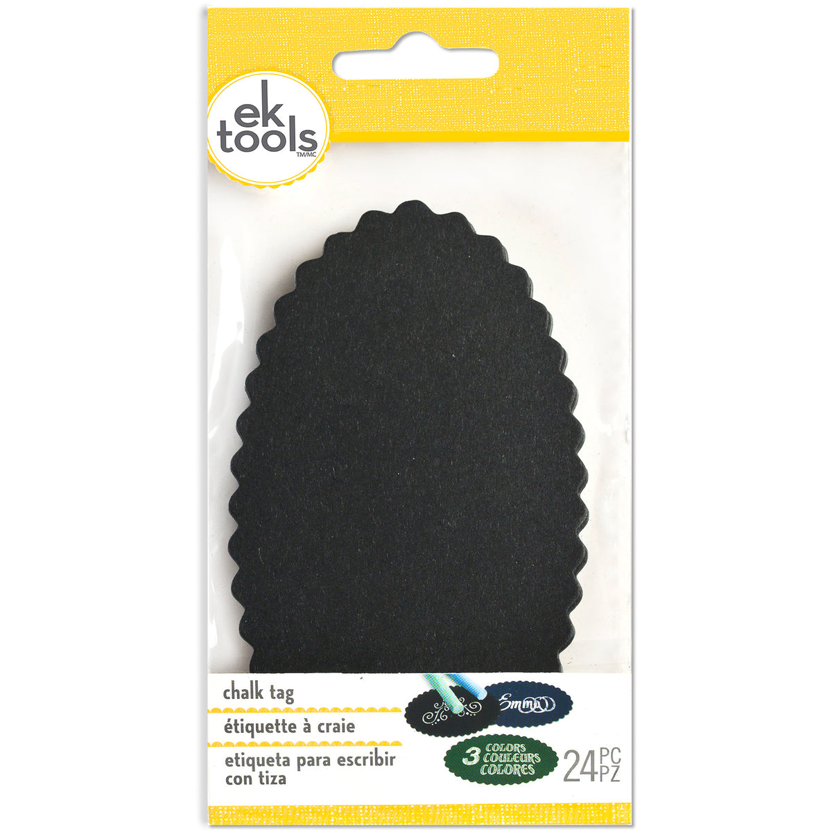 EK Tools Blank DIY Assorted Color OVAL Chalk Tags - 24 pieces