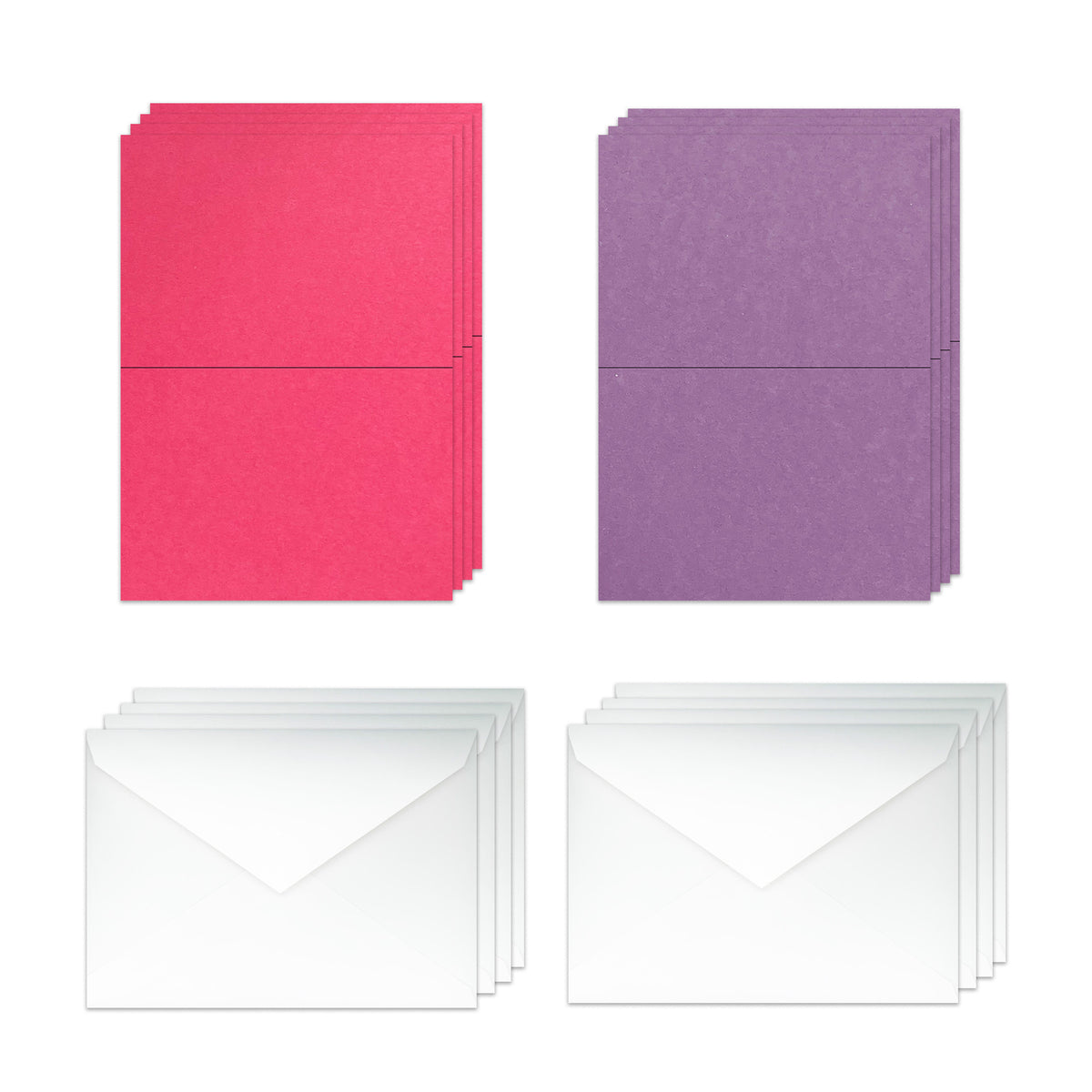 A2 Folded Discount Card Stock and Envelopes  - Pink and Purple