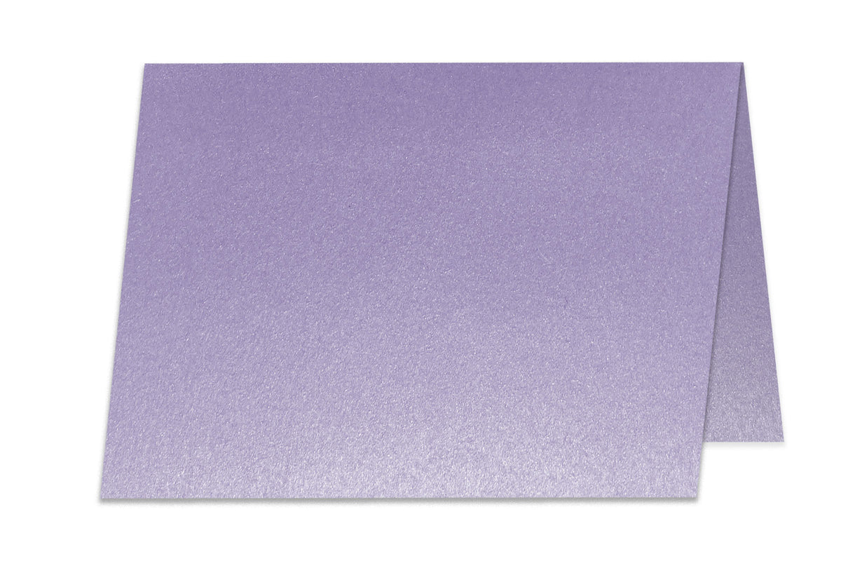 Blank Metallic A9 Folded Lavender Discount Card Stock