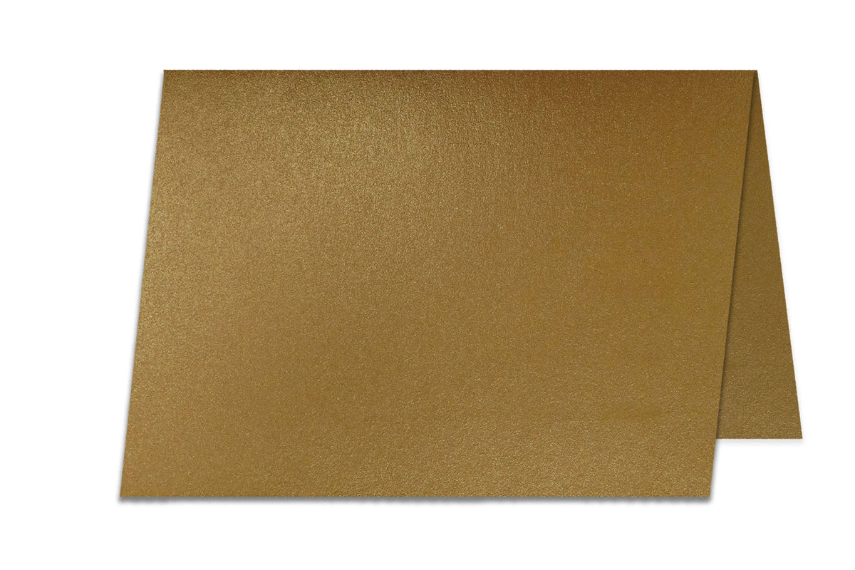 Blank Metallic Antique Gold A7 Folded Discount Card Stock