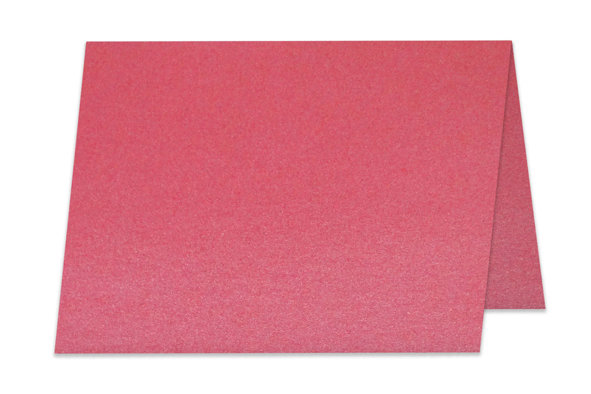 Blank Metallic A6 Folded Discount Card Stock  - bright Pink
