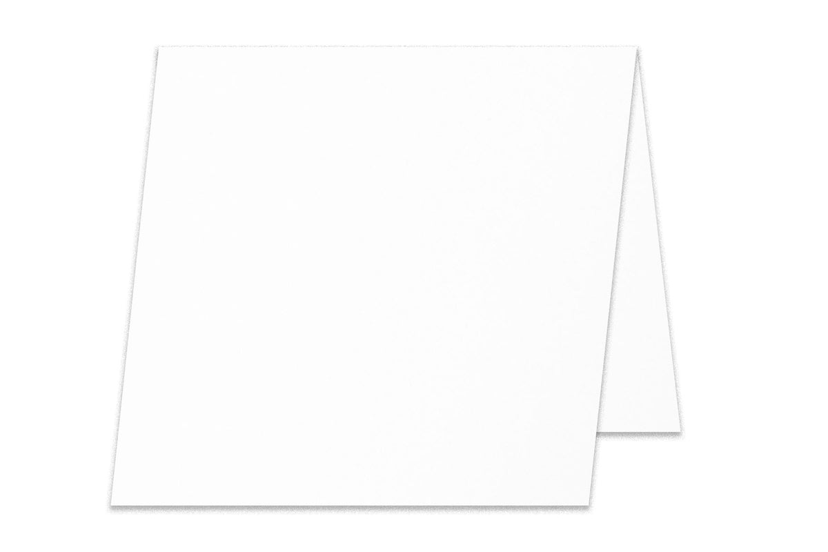 blank white 5 inch square folded discount card stock