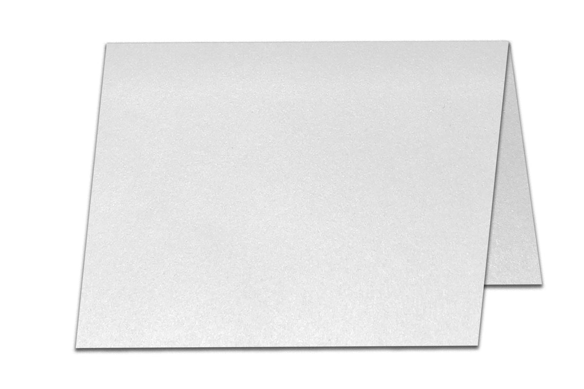 Blank Metallic White A1 Folded Discount Card Stock Notecards