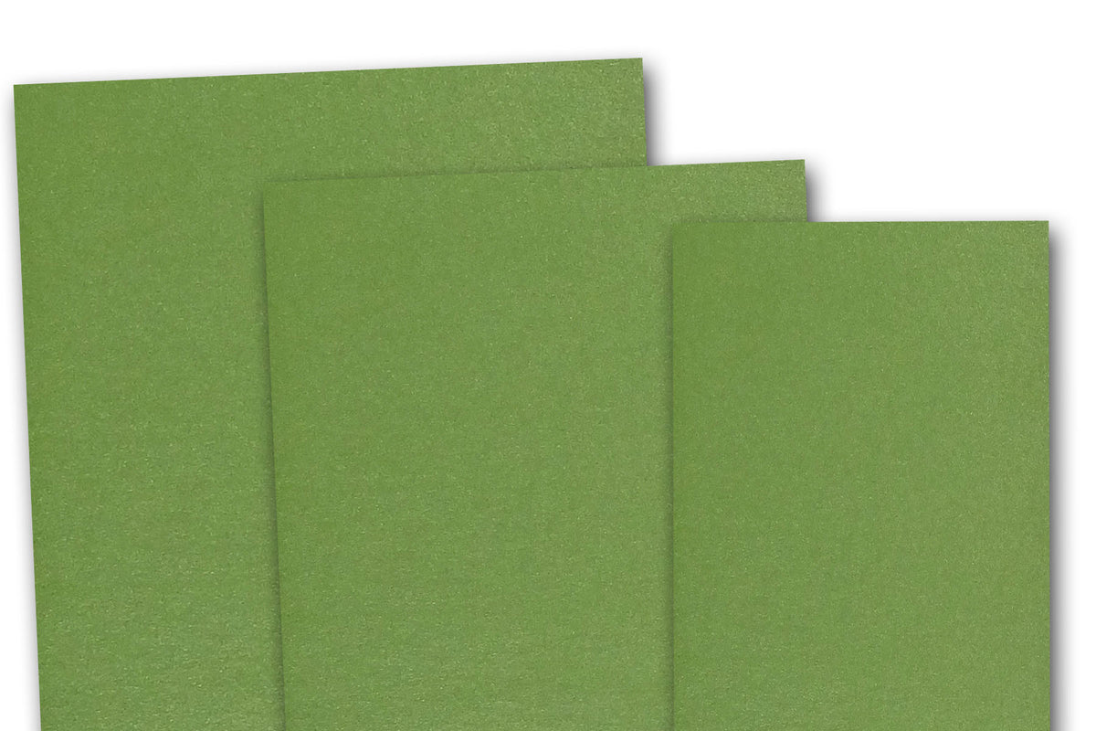 Blank metallic Holiday Green RSVP cards - A1 4 Bar Discount Card Stock