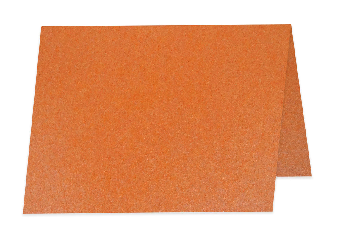 Blank Metallic Orange A1 Folded Discount Card Stock Notecards