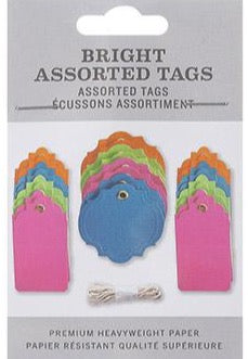 DIY Bright Colored Tag Assortment with grommets and string