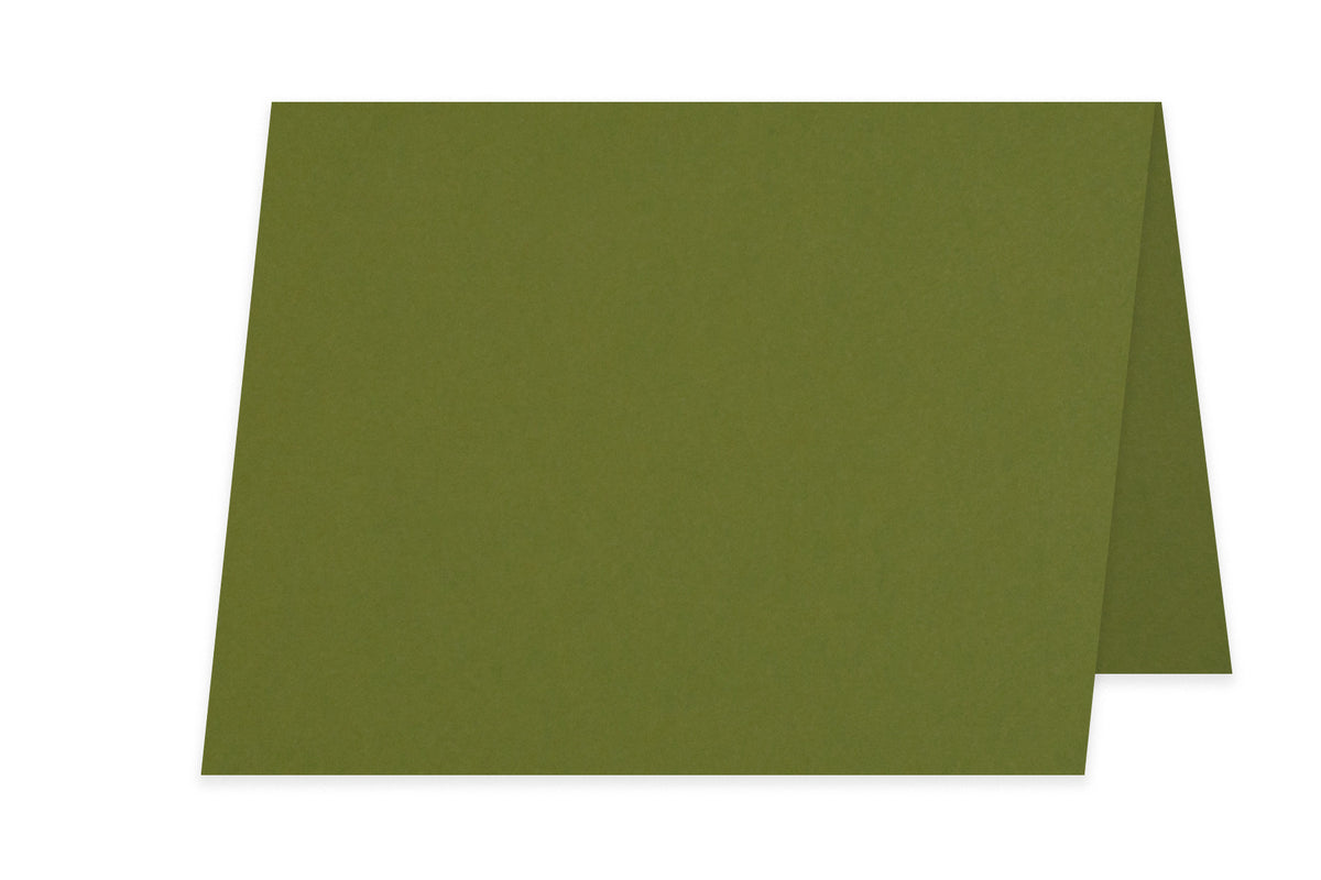 Blank A6 Folded Discount Card Stock - Olive Green