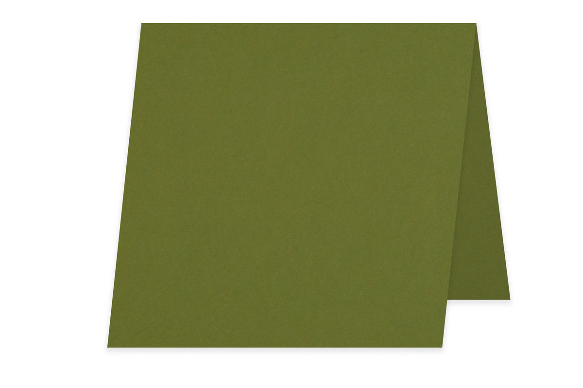 Blank 5x5 Folded Discount Card Stock - Olive Green