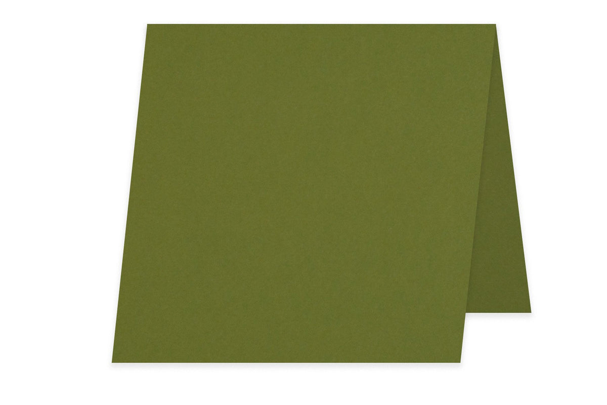 Blank 3x3 Folded Discount Card Stock - Olive Green