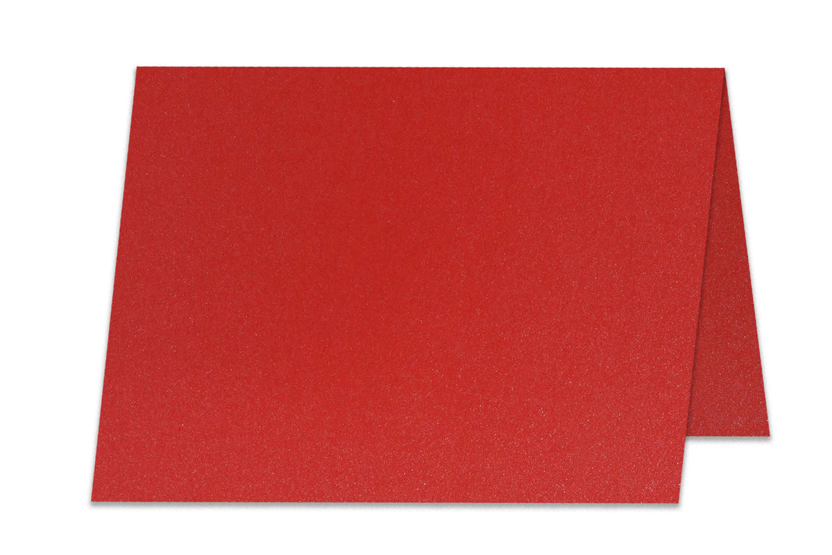 Blank Metallic Sparkle Red DIY Folded Place Cards