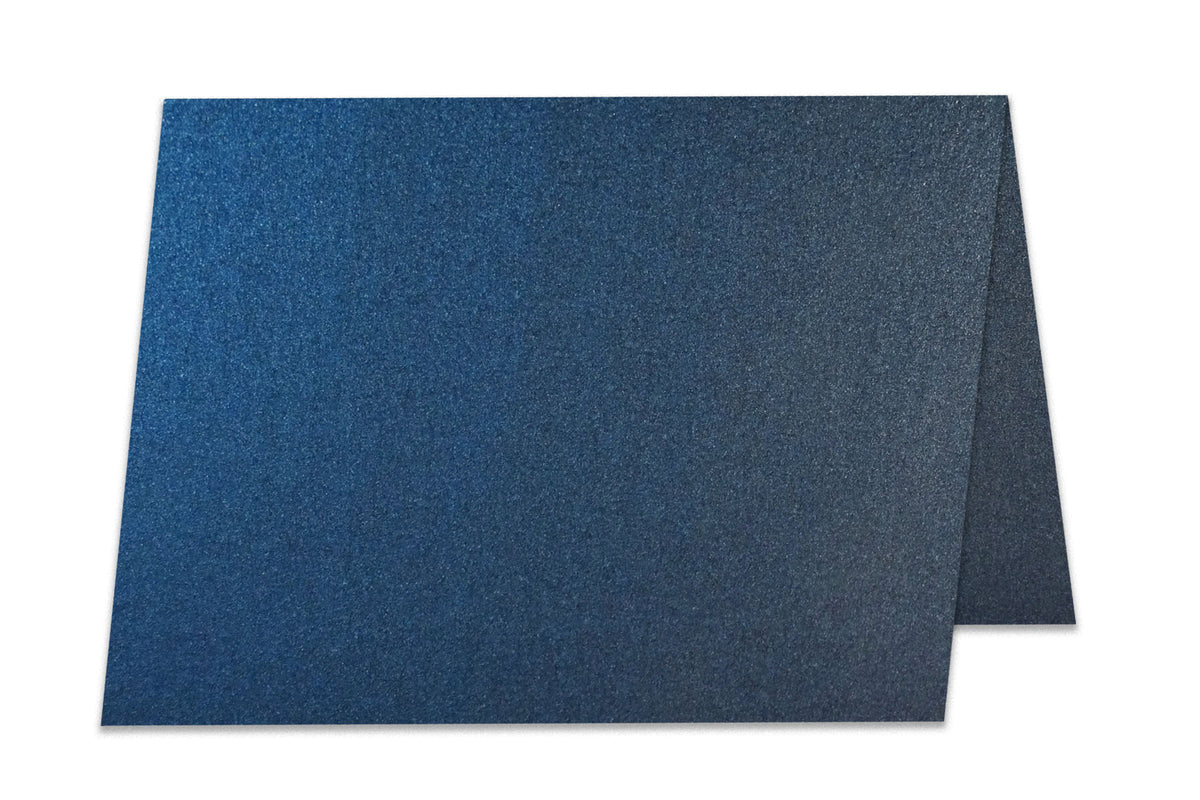 Blank Metallic 4x6 Folded Discount Card Stock - Navy