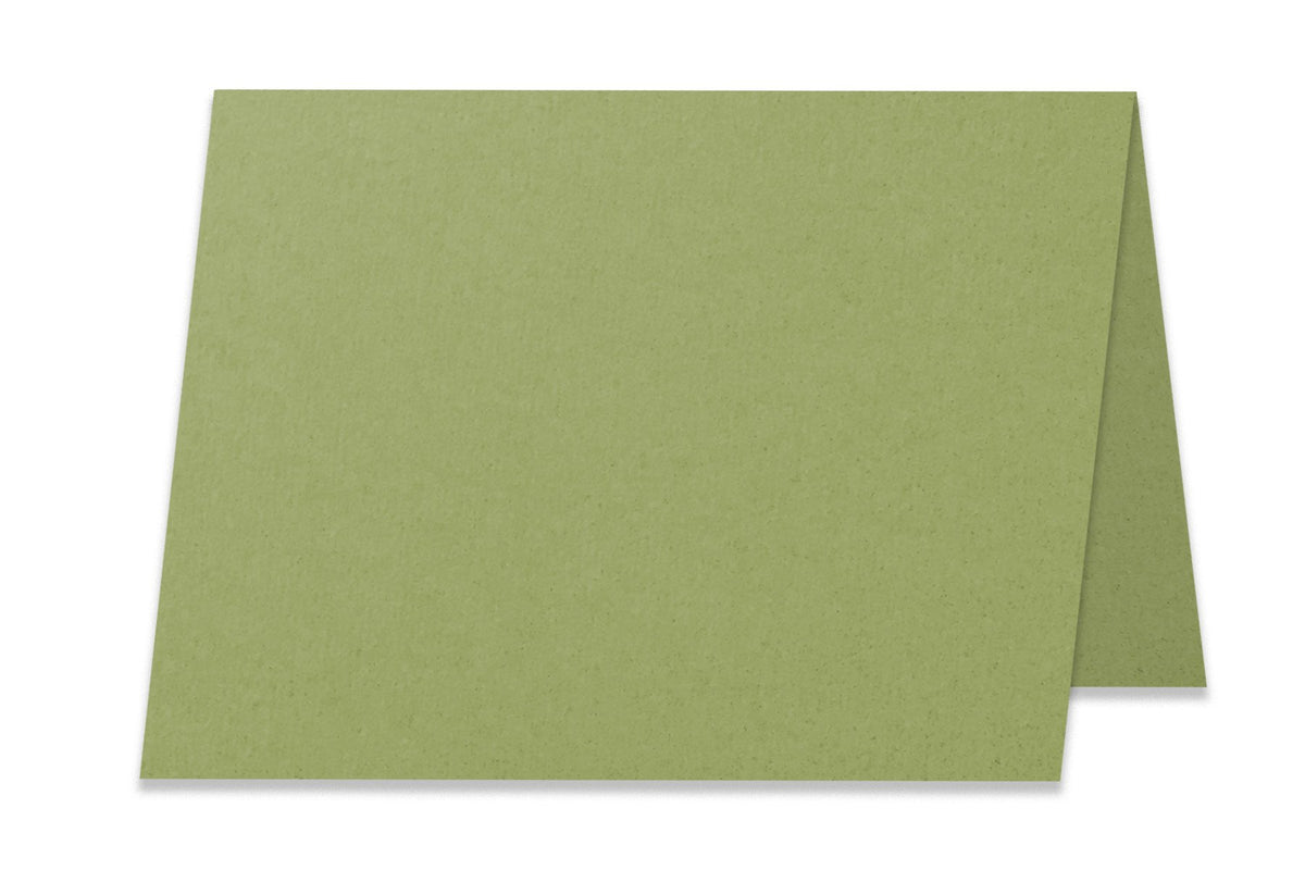 DIY Folded Place Cards Olive green Discount Card Stock 