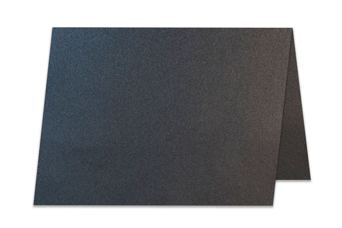 Blank Metallic Onyx Black DIY Folded Place Cards