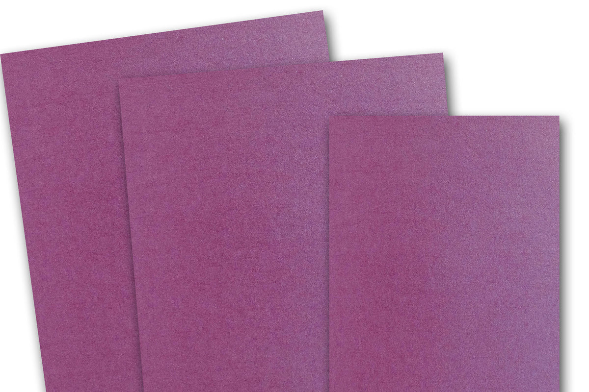 Blank metallic Purple Punch RSVP cards - A1 4 Bar Discount Card Stock
