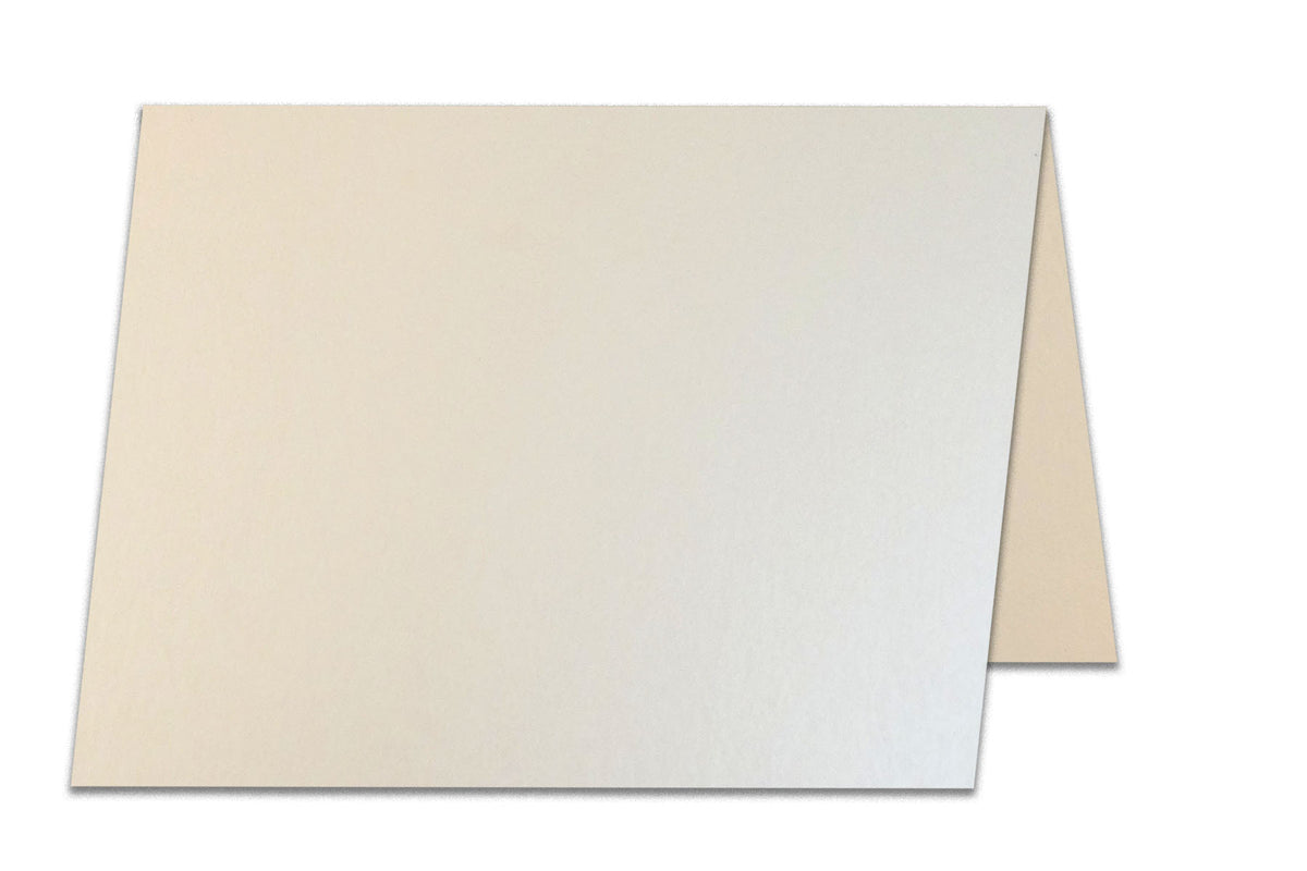 Blank Metallic Off White A2 Folded Discount Card Stock Notecards
