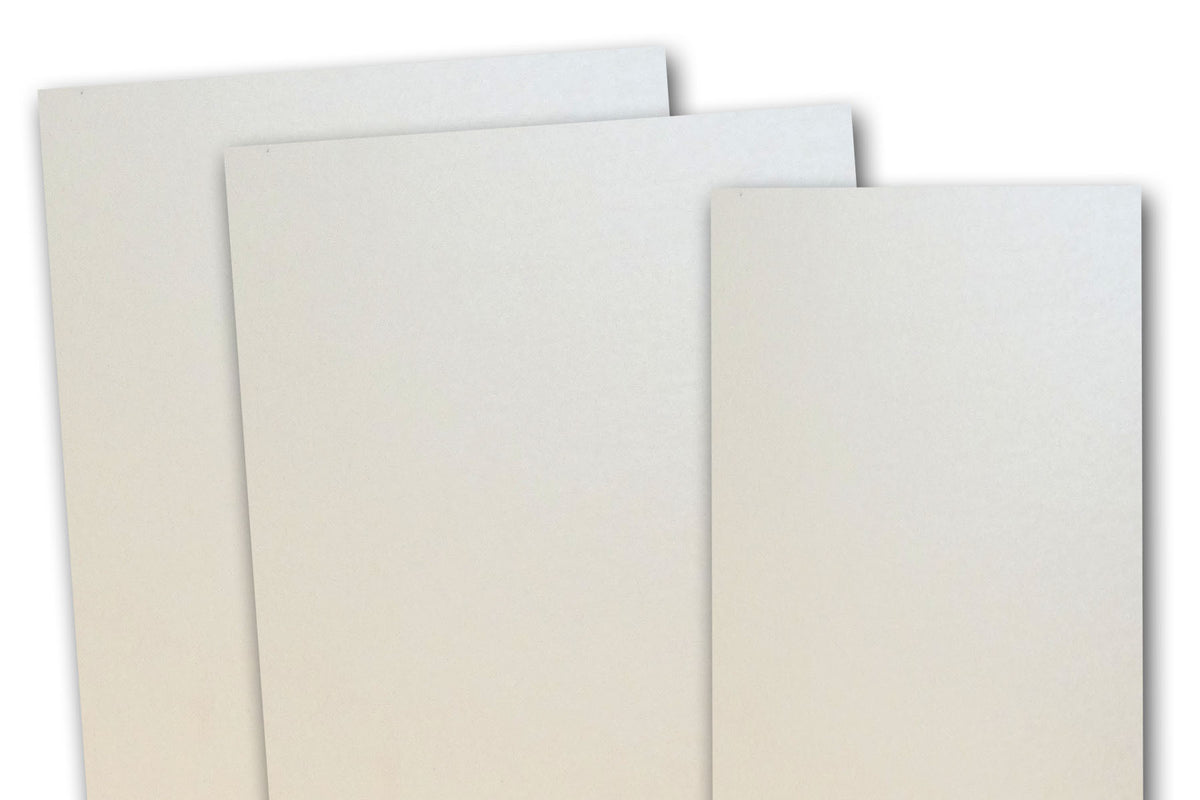 Metallic Off White 5.5 inch square Discount Card Stock