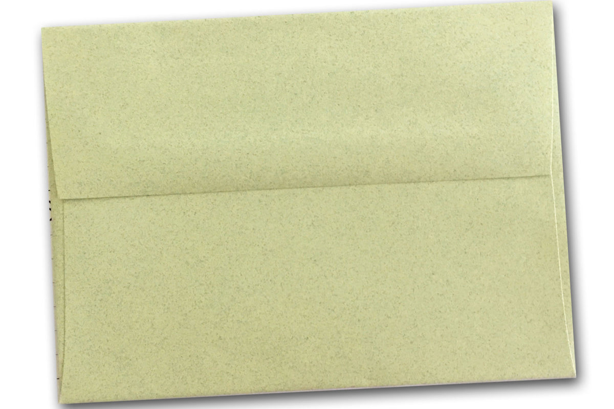 light green fiber envelopes