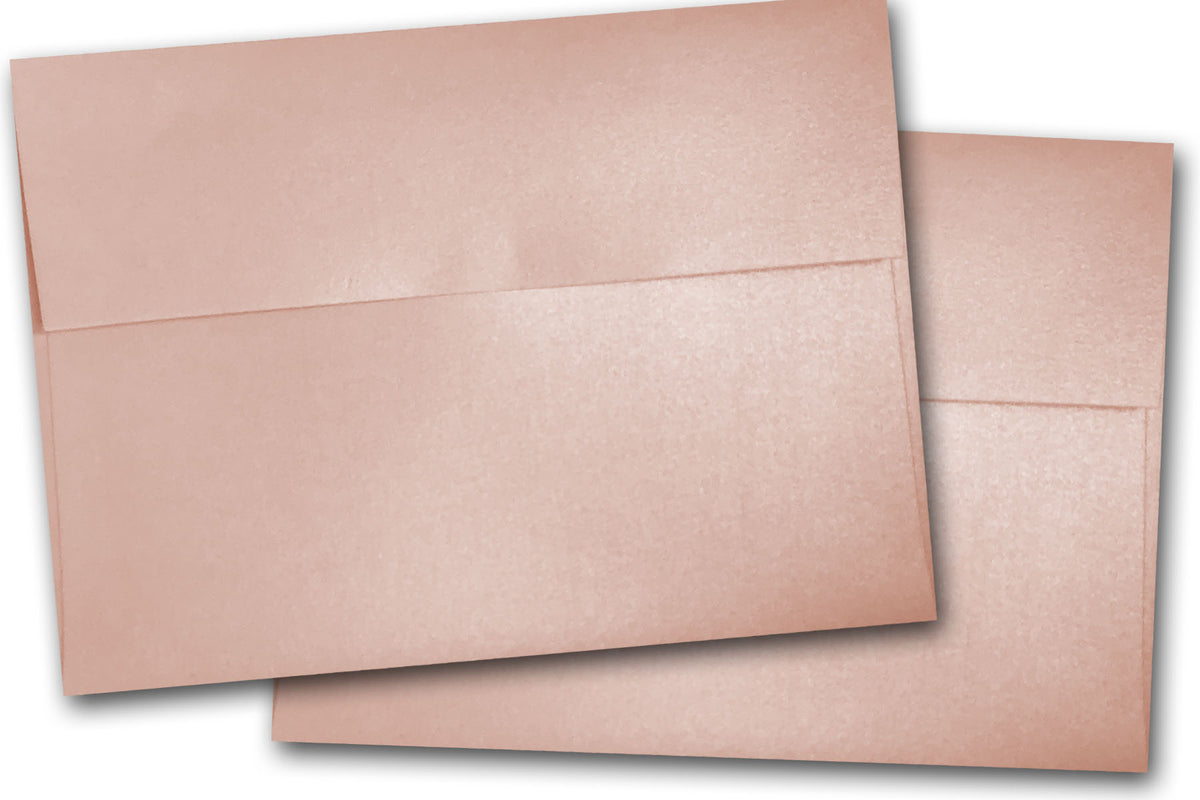 Shimmery Curious Metallic Rose Gold RSVP A1 Discount Envelopes 