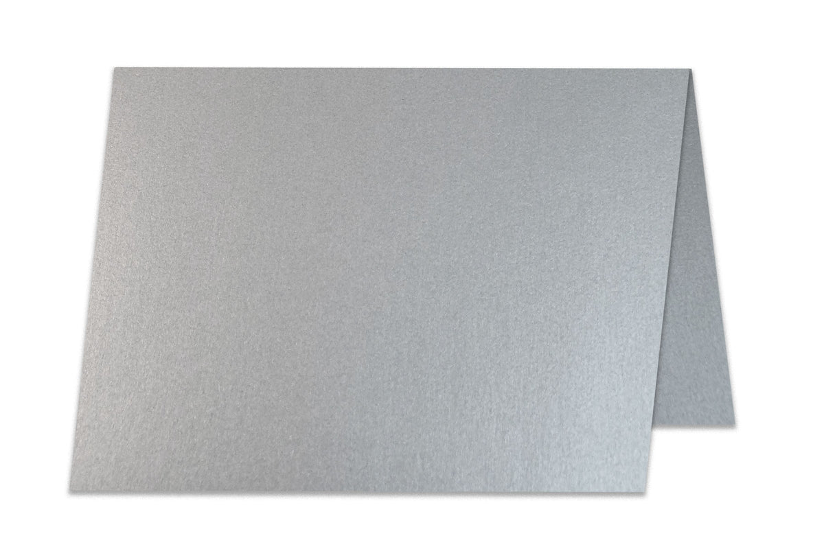 Blank Metallic Silver A1 Folded Discount Card Stock Notecards