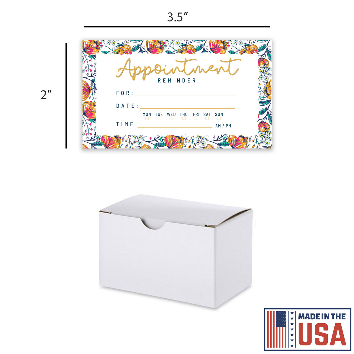 Premium Appointment Business Cards - Small 3.5&quot; x 2&quot; Card 100 Cards