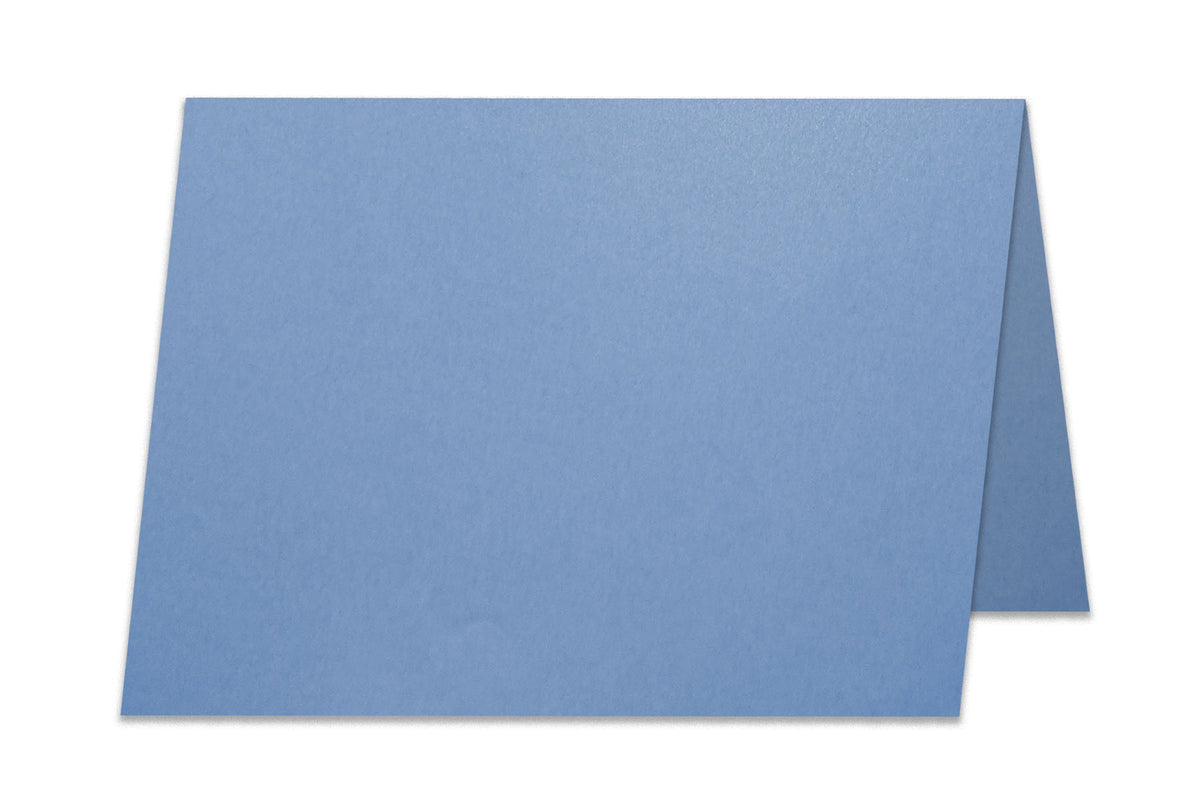 Blank Metallic A6 Folded Discount Card Stock - Blue