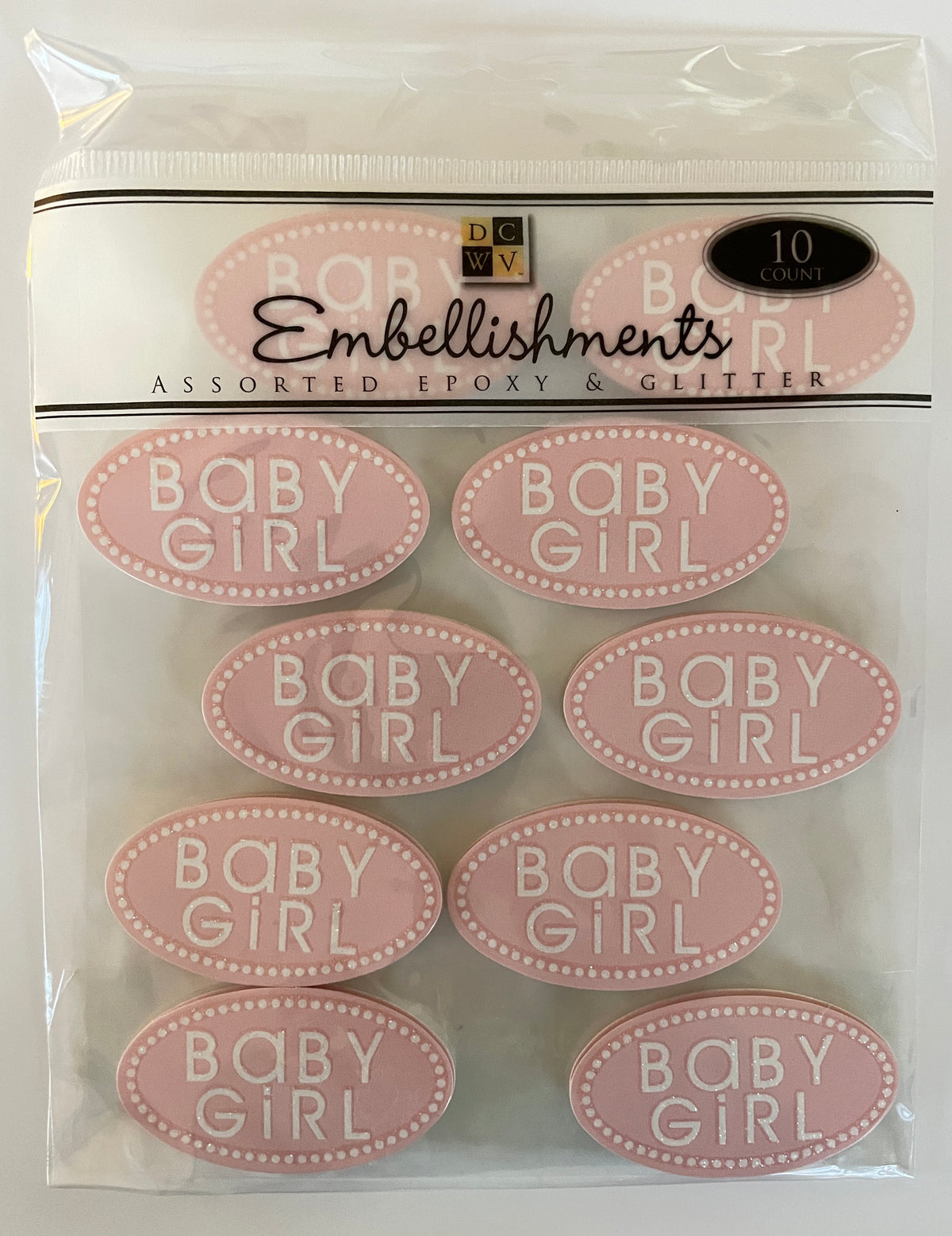 DCWV BABY GIRL Embellishments for cards and scrapbooks