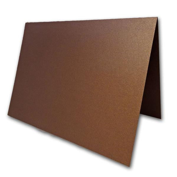 Blank Metallic  A6 Folded Discount Card Stock - brown