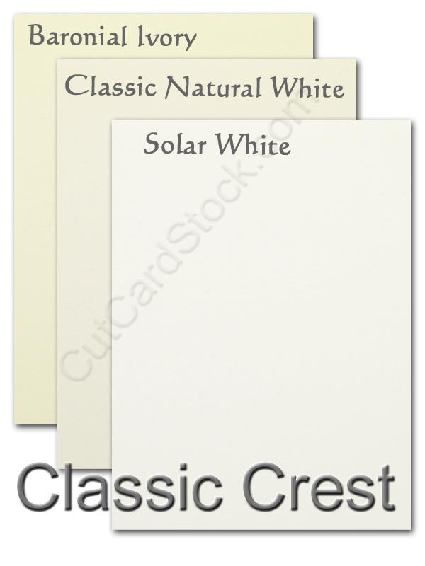 CLASSIC CREST Solar White Flat Panel Cards - No. 4 Baronial (3 1/2 x 4 7/8)  110 lb Cover Smooth 250 per Package