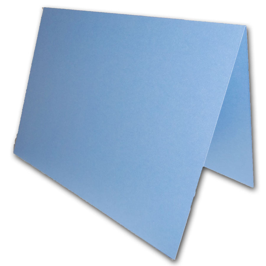 Blank Metallic A1 Notecards - blue