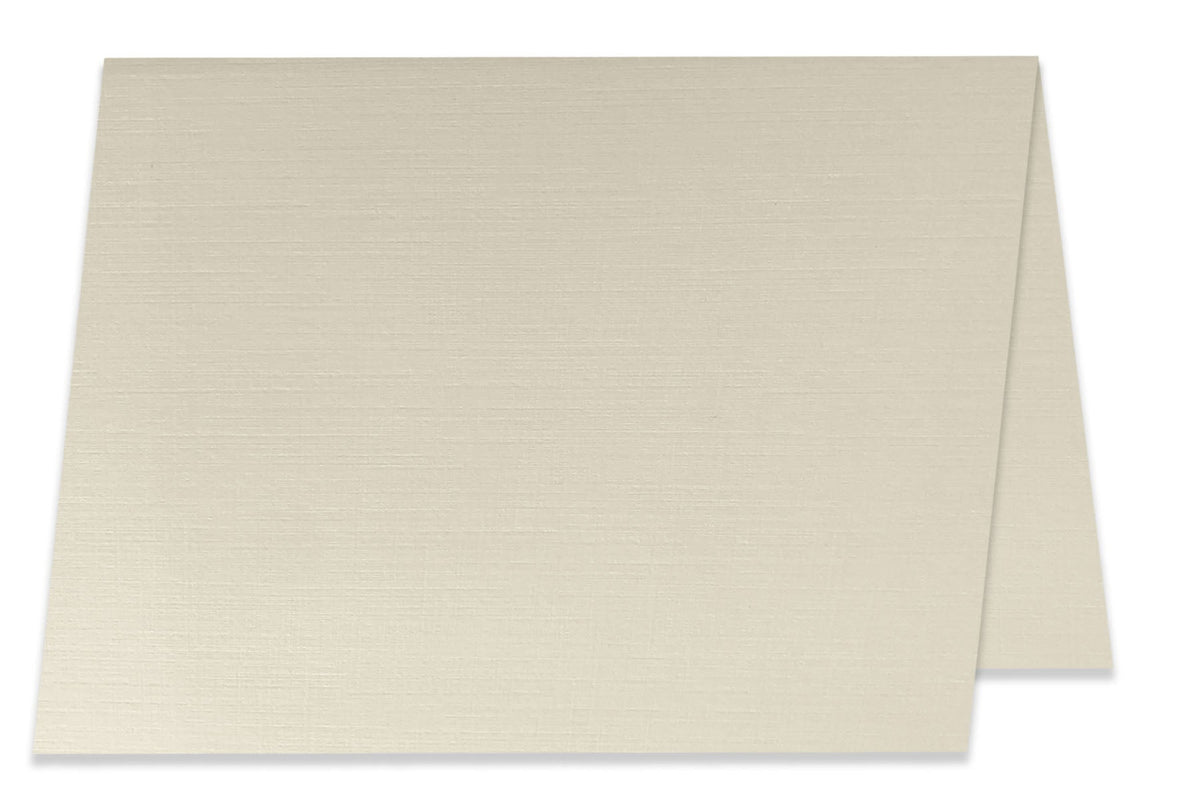 White Ivory Linen 5x7 Folded Discount Card Stock - A7 Folded Note Cards
