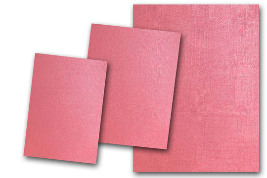 DCS Discount Card Stock: Textured Pearlized Fruit Punch Pink 5x7 Card Stock - 20 sheets