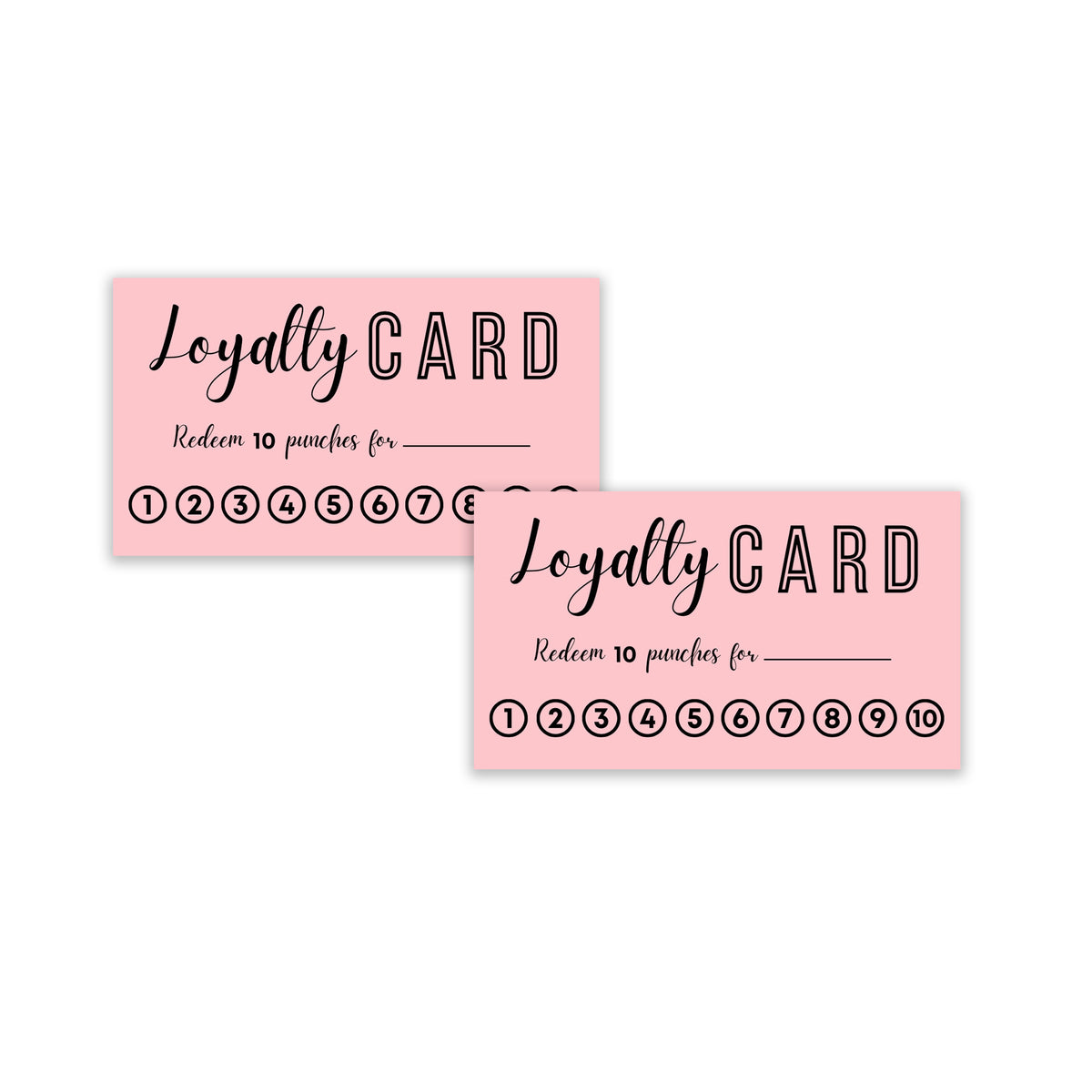 Premium Loyalty Punch Business Cards - Small 3.5&quot; x 2&quot; Card 100 Cards