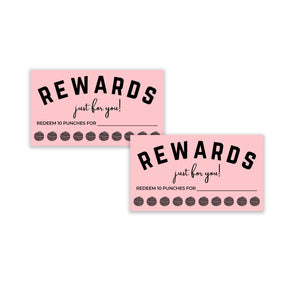 Loyalty Rewards Punch Cards for Small Business - Set of 50 Kraft Paper Coupon Cards - Blank Voucher Gift Rewards Card Stationery - Great Loyalty