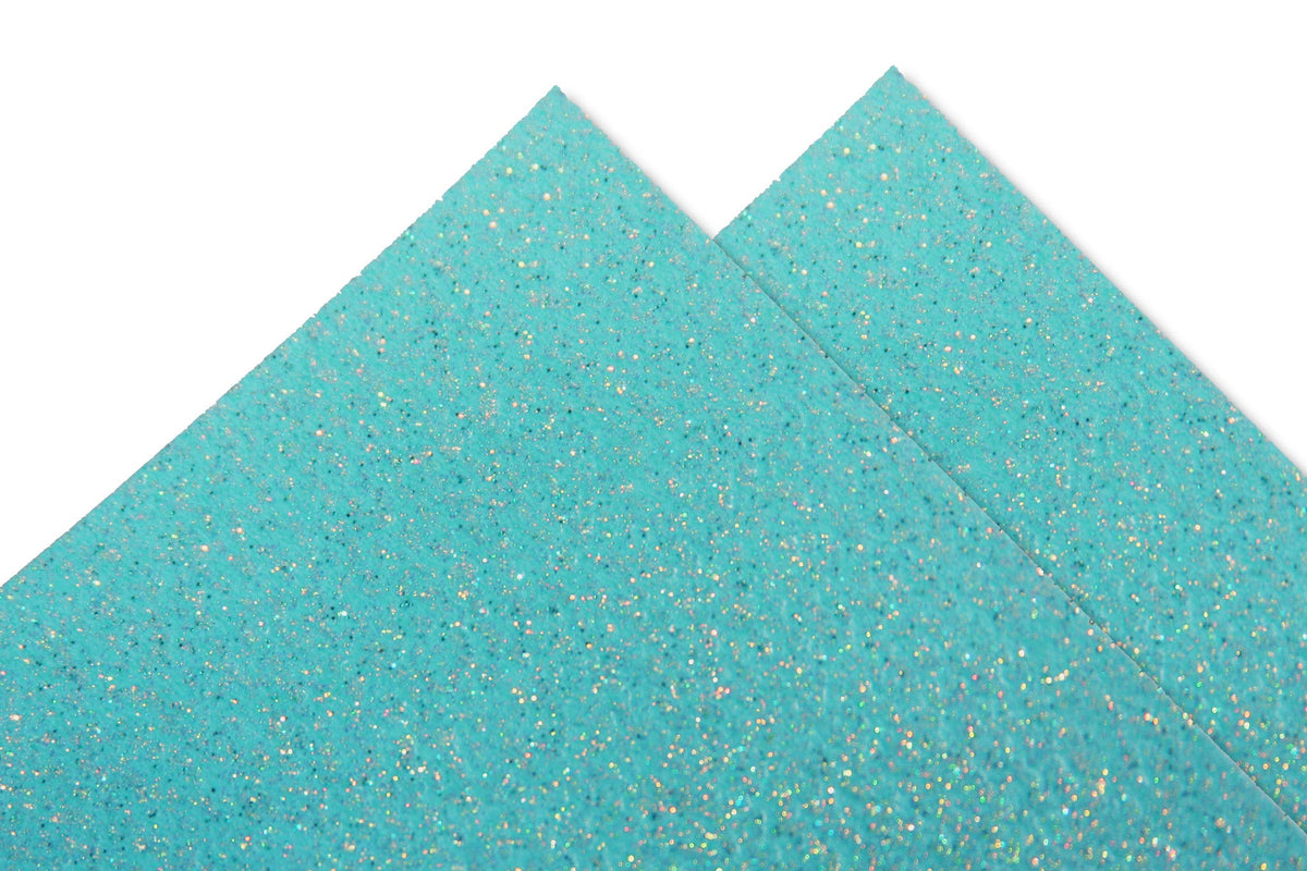 Silk GLITTER Sparkling Water Aqua 5x7 Discount Card stock - 25 pack