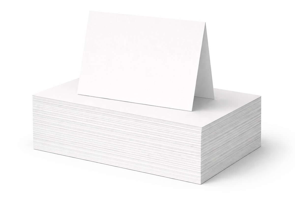 BULK Blank Cougar WHITE A7 5x7 Folded Discount Card Stock