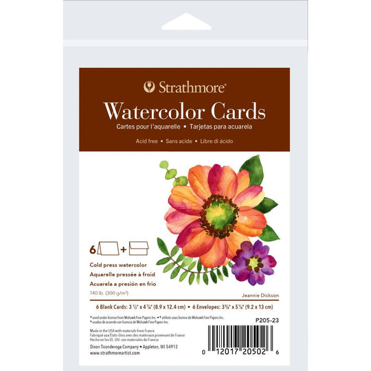 Strathmore Watercolor Cards and envelopes - A1 folded cards - 6 pack