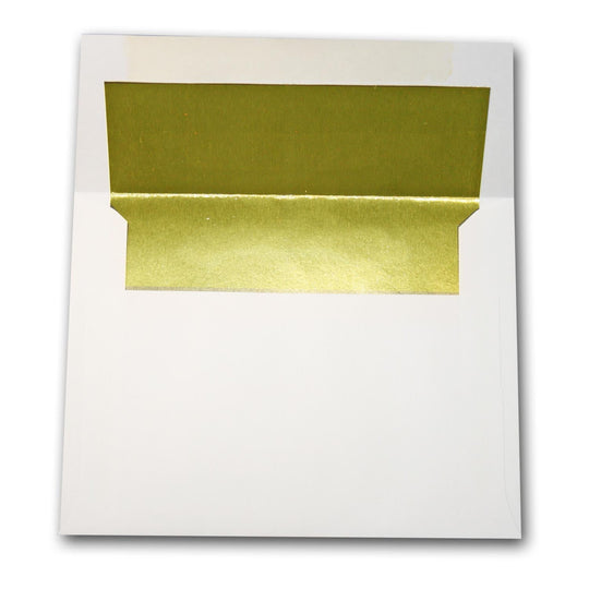 White with Gold FOIL Lined A2 Envelopes - 50 pk - Closeout