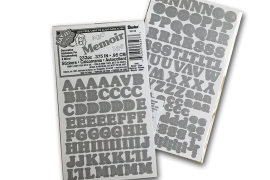 Silver Grey Small Alphabet Stickers - 232 pieces