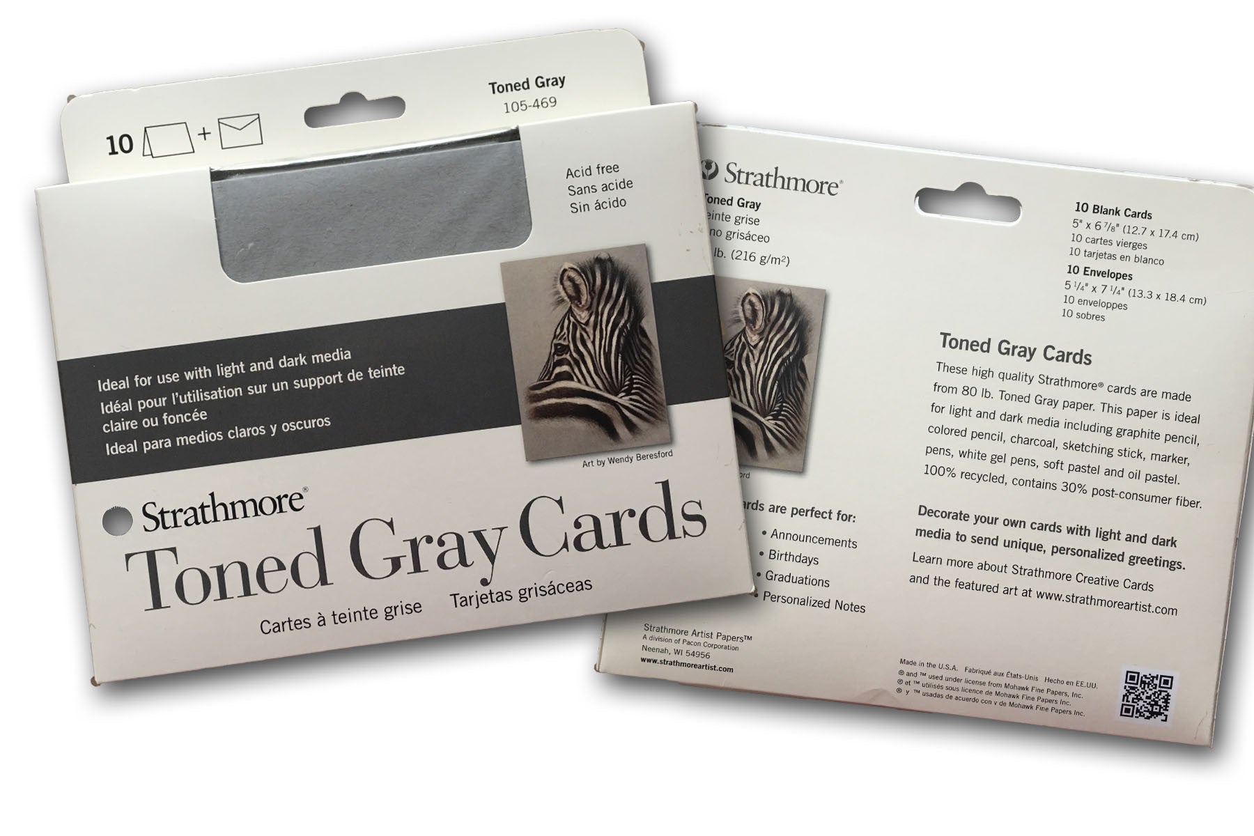 Blank 5x7 Gray Tone Cards and envelopes for artist card making -  CutCardStock