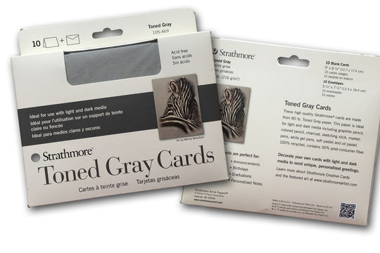 Strathmore Toned Gray Cards and envelopes - Full size cards - 10 pack