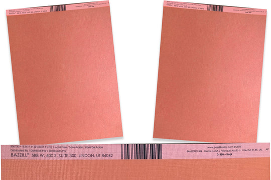 Bazzill Canvas Texture 8.5x11 Monochromatic Peach (Hopi) 80lb Cardstock - 25 pk