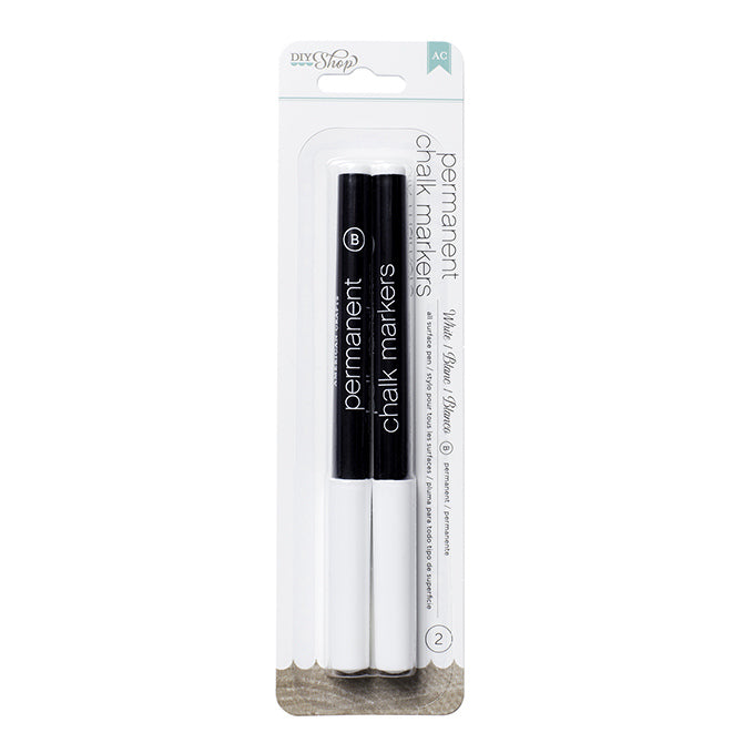 Broad Point White Chalk Markers - 2 pack
