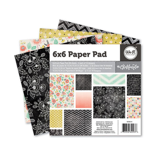 Chalkboard Prints 6x6 Card Stock pad - Assortment - 36 sheets