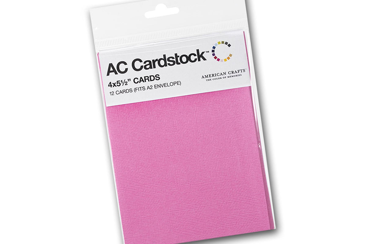 Pink A2 folded discount card stock 
