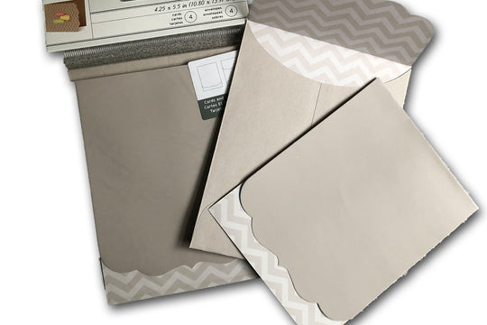 Chevron Nickel Grey Folded A2 cards and Envelopes - Limited Quantity