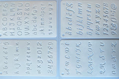 Set of 6 assorted Journalling Stencils - Set 4 - for paper crafts -  CutCardStock