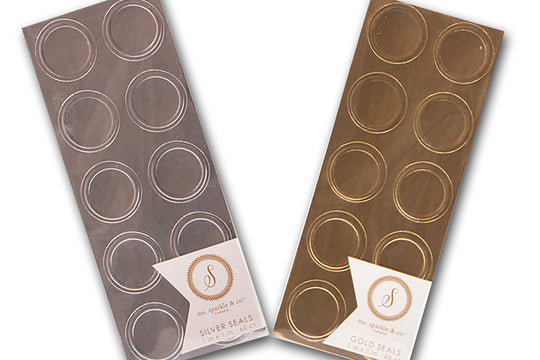 Round Foil Sticker Seals for Envelopes and Cards - Copper, Gold, Silver - 60 labels