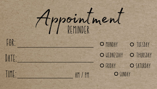 Kraft Appointment Business Cards - Small 3.5" x 2" Card 100 Cards
